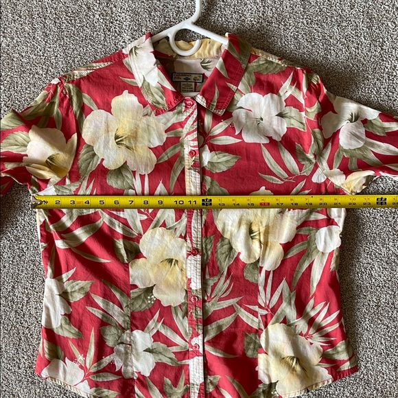 Women's Button Up Multi-Colored Floral Cotton Top Sz L - Picture 9 of 10